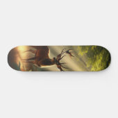 Skateboard Cerf dans la forêt matinale (Horz)