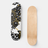 Skateboard Cerf floral de Noël doré en fleurs (Recto)