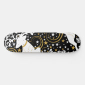 Skateboard Cerf floral de Noël doré en fleurs (Horz)