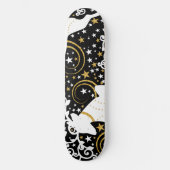 Skateboard Cerf floral de Noël doré en fleurs (Recto)