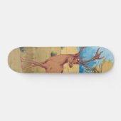 Skateboard Cerfs en forêt Animal Vintage (Horz)