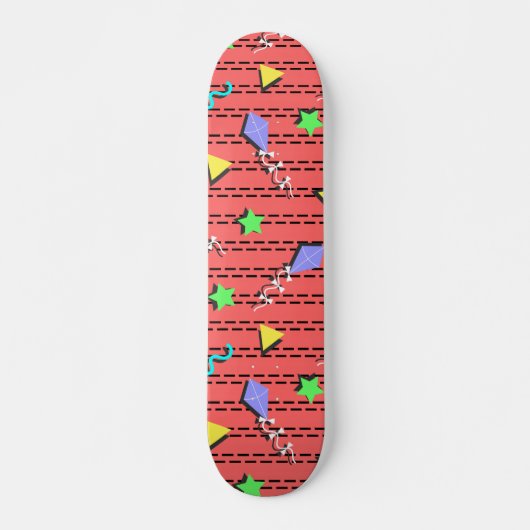 Skateboard cerfs-volants, étoiles, triangles et lignes courbe (Devant)