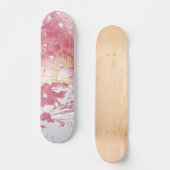 Skateboard Cerise Rouge Crimson Gold Sunset Soleil & Mer (Recto)