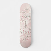 Skateboard Cerisier Fleur Apricot Vintage Floral Monogramme (Devant)