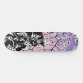 Skateboard Cerisier Fleur Chat Noir Fleur Coucher de Soleil R (Horz)