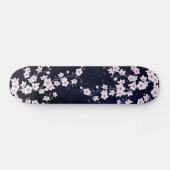 Skateboard Cerisier rose Fleur étoile Ciel de nuit (Horz)