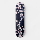 Skateboard Cerisier rose Fleur étoile Ciel de nuit (Recto)