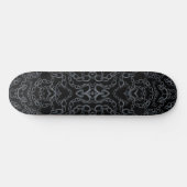 Skateboard Chained Abstract Mirrored Image Gray On Black Art (Horz)