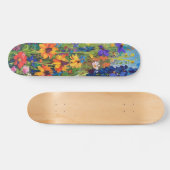 Skateboard Champ fleur sauvage Peinture acrylique (Horz)