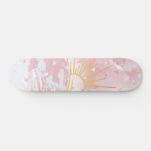 Skateboard Champagne rose pâle et roux Rose couchant soleil e (Horz)