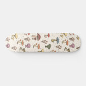 Skateboard Champignons colorés Doodle Motif (Horz)