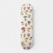 Skateboard Champignons colorés Doodle Motif (Devant)