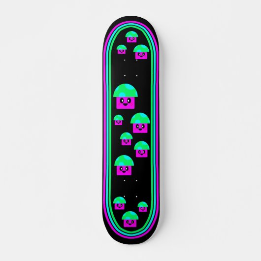 Skateboard Champignons de néon de la Rave de Kawaii (Devant)