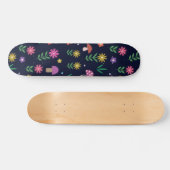 Skateboard Champignons magiques avec Motif Fleurs Whimsical (Horz)