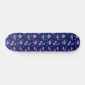 Skateboard Champignons rose et bleu (Horz)