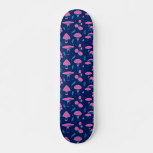 Skateboard Champignons rose et bleu