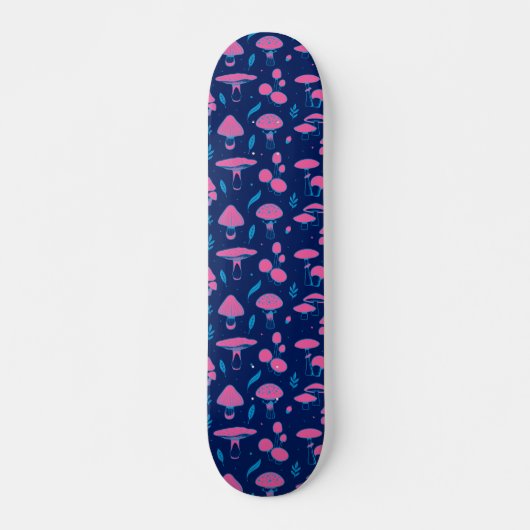 Skateboard Champignons rose et bleu (Devant)