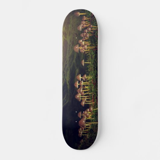 Skateboard Champignons sauvages mûrs dans la forêt (Recto)