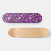 Skateboard Champignons Trippy violet, rose et noir (Horz)