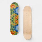 Skateboard Champs de tournesol pour toujours -bleu (Recto)