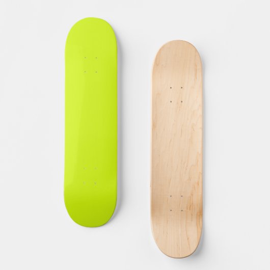 Skateboard Chartreuse Couleur jaune uni (Recto)