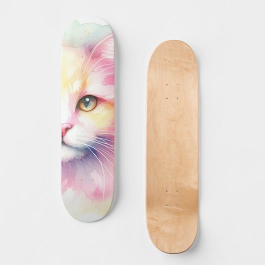 Skateboard Chat aquarelle (Recto)