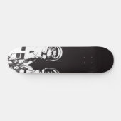 Skateboard Chat astronaute noir et blanc (Horz)