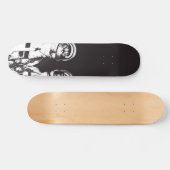 Skateboard Chat astronaute noir et blanc (Horz)