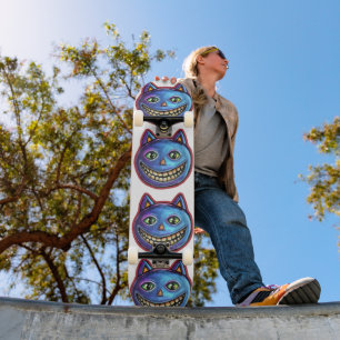 Skateboard Chat bleu souriant Vintage Halloweenies
