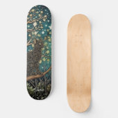 Skateboard Chat boho ciel nocturne étoilé forêt boisée (Recto)