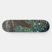 Skateboard Chat boho ciel nocturne étoilé forêt boisée (Horz)