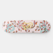 Skateboard Chat caché, lumineux, floral, motif rose (Horz)