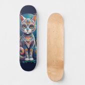 Skateboard Chat Crâne de Sucre (Recto)