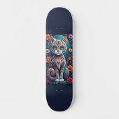 Skateboard Chat Crâne de Sucre (Recto)