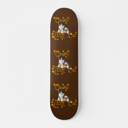 Skateboard Chat Cutest - Chat Kitty - Journée Internationale (Devant)
