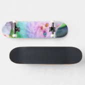 Skateboard Chat d'arc-en-ciel de licorne (Horz)