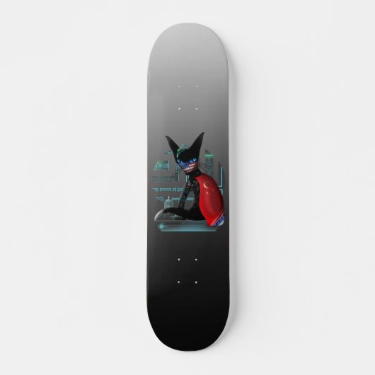 Skateboard Chat de Siamese Cyberpunk Ninja (Devant)