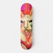 Skateboard Chat de Sphynx en fleurs (Recto)
