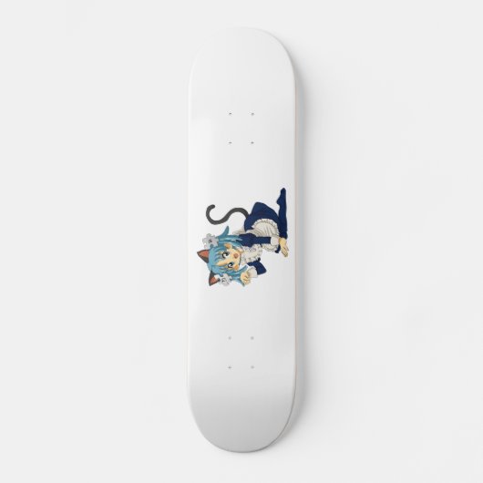 Skateboard Chat d'écolière d'Anime sur ses genoux dans la (Recto)