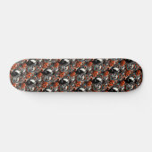 Skateboard Chat d'Halloween avec Citrouilles (Horz)