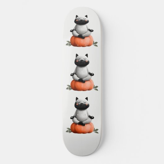 Skateboard Chat d'Halloween sur le design Citrouille (Recto)