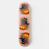 Skateboard Chat effrayé par Citrouille Fun Halloween caractèr (Recto)