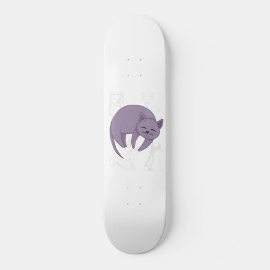 Skateboard Chat gris couchage et chaton Doodet Draps couvertu (Recto)