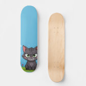 Skateboard Chat gris en colère (Recto)