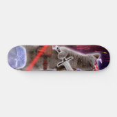 Skateboard Chat guerrier avec lasers de l'oeil (Horz)