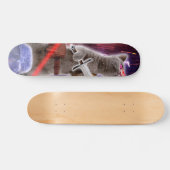 Skateboard Chat guerrier avec lasers de l'oeil (Horz)