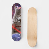 Skateboard Chat guerrier avec lasers de l'oeil (Recto)