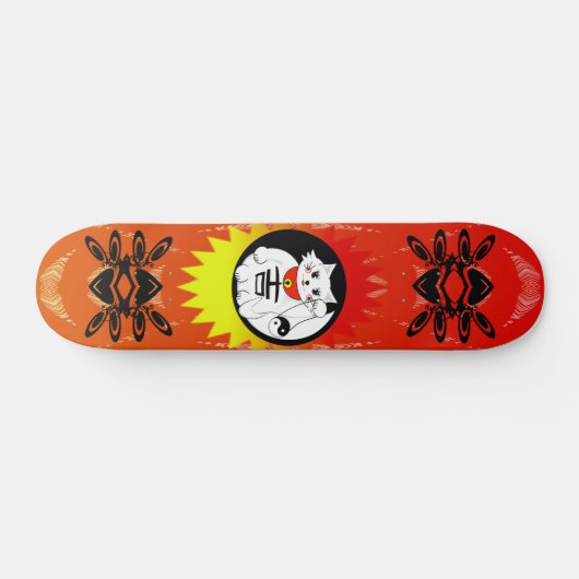 Skateboard Chat Lucky - Maneki Neko signifie Chat Beckoning (Horz)