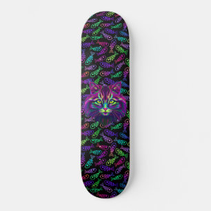 Skateboard Chat Néon