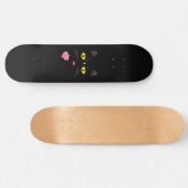 Skateboard Chat noir avec les marques blanches (Horz)